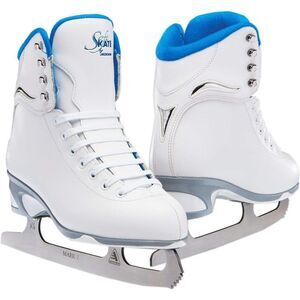 Jackson Ultima SoftSkate Womens/Girls Figure Skate, Size 6 Women's - White/Blue
